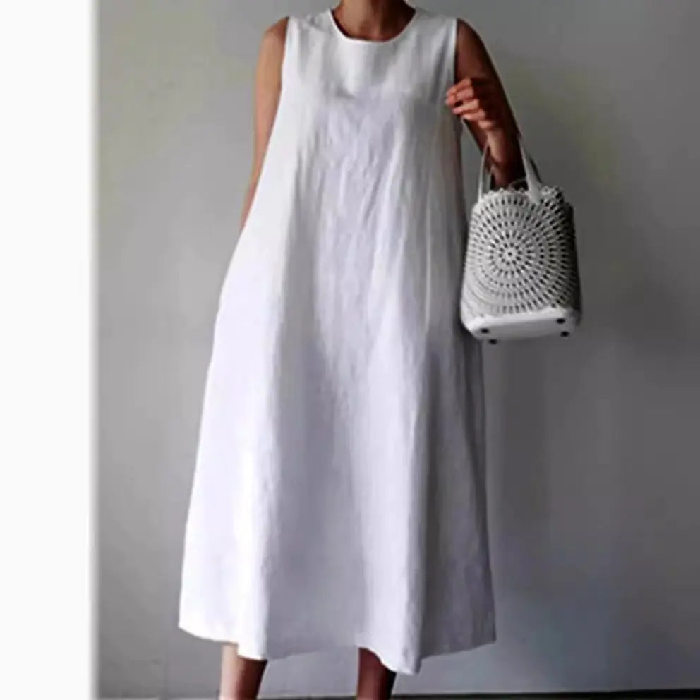 2024 Summer Plus Size Loose Cotton Linen Dress