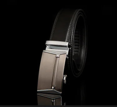 Automatic Buckle Leather Belt for Business Pants