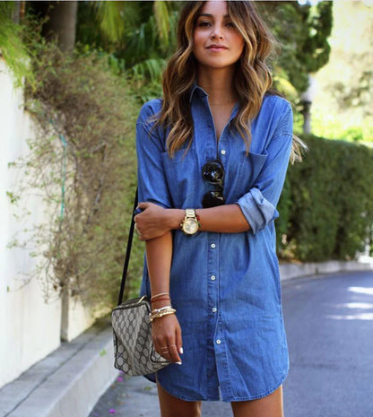 Denim Long Sleeve Shirt, Shirt Dress