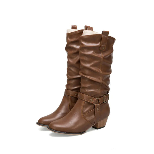 Retro British Style High Heel Martin Boots for Women