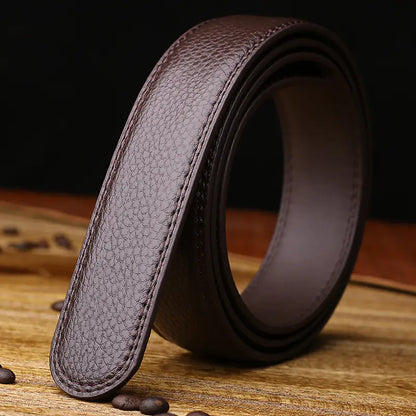 Men's Smooth Automatic Buckle Genuine Leather Belt