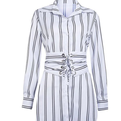 Striped Casual Long Sleeve Shirt and Dress