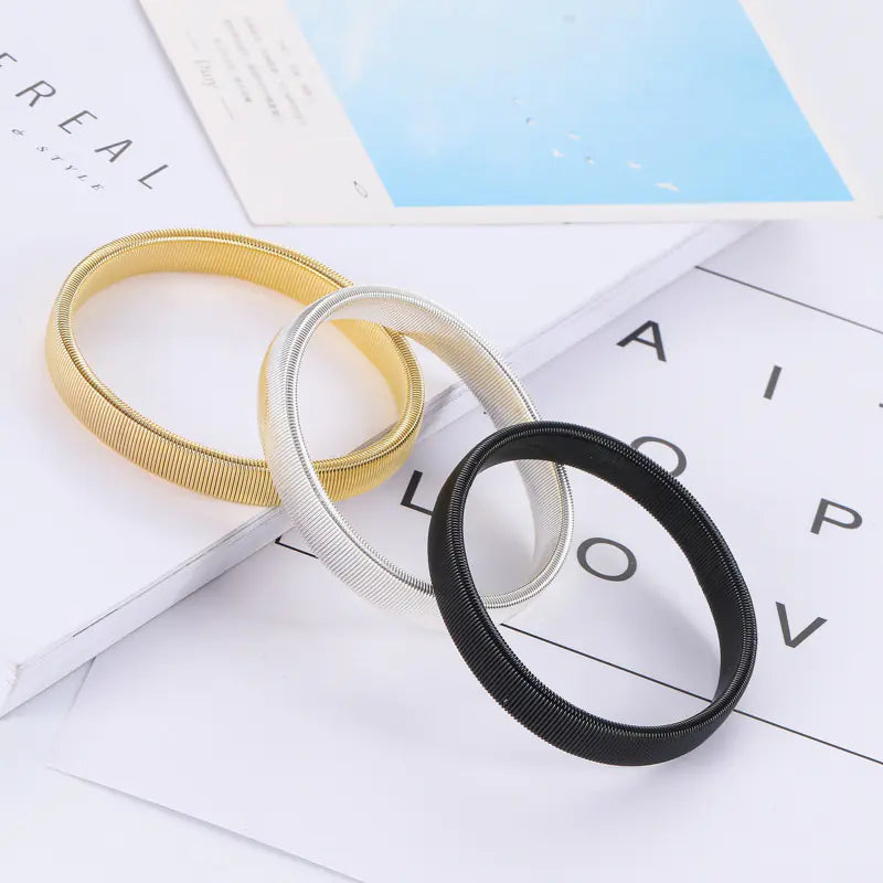 Men's Metal Spring Elastic Bangle Bracelet Armband
