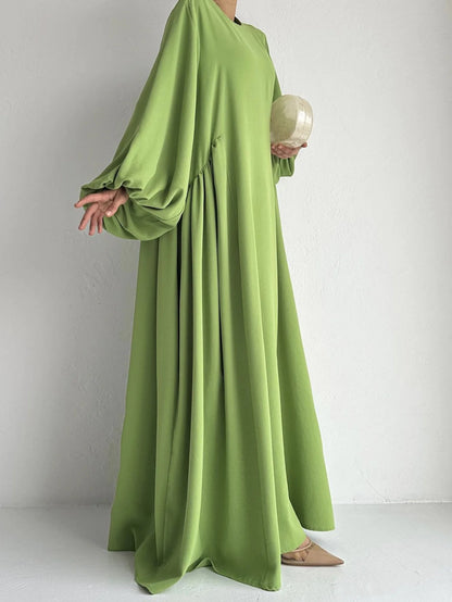 Solid Color Simple Abaya Dress