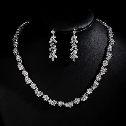 Minimalist 3A Zircon Necklace and Earring Set