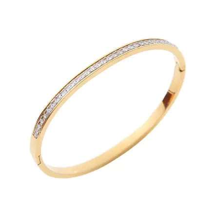 JeeMango Rose Gold Stainless Steel Cuff Bangle Bracelet