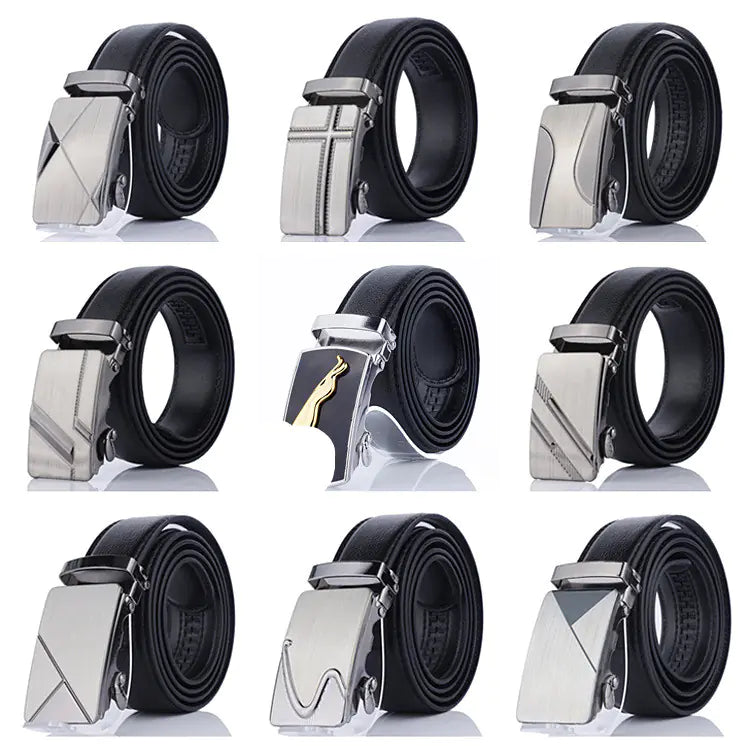Men's Automatic Buckle Leather Belt for Youth