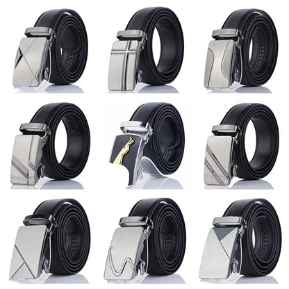 Men's Automatic Buckle Leather Belt for Youth