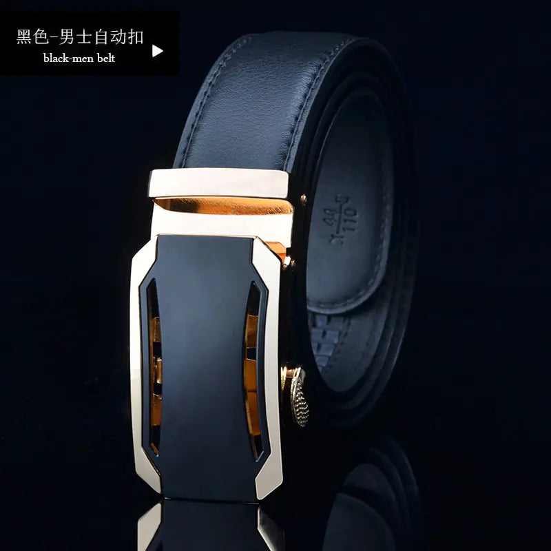 Men's Genuine Leather Automatic Buckle Belt