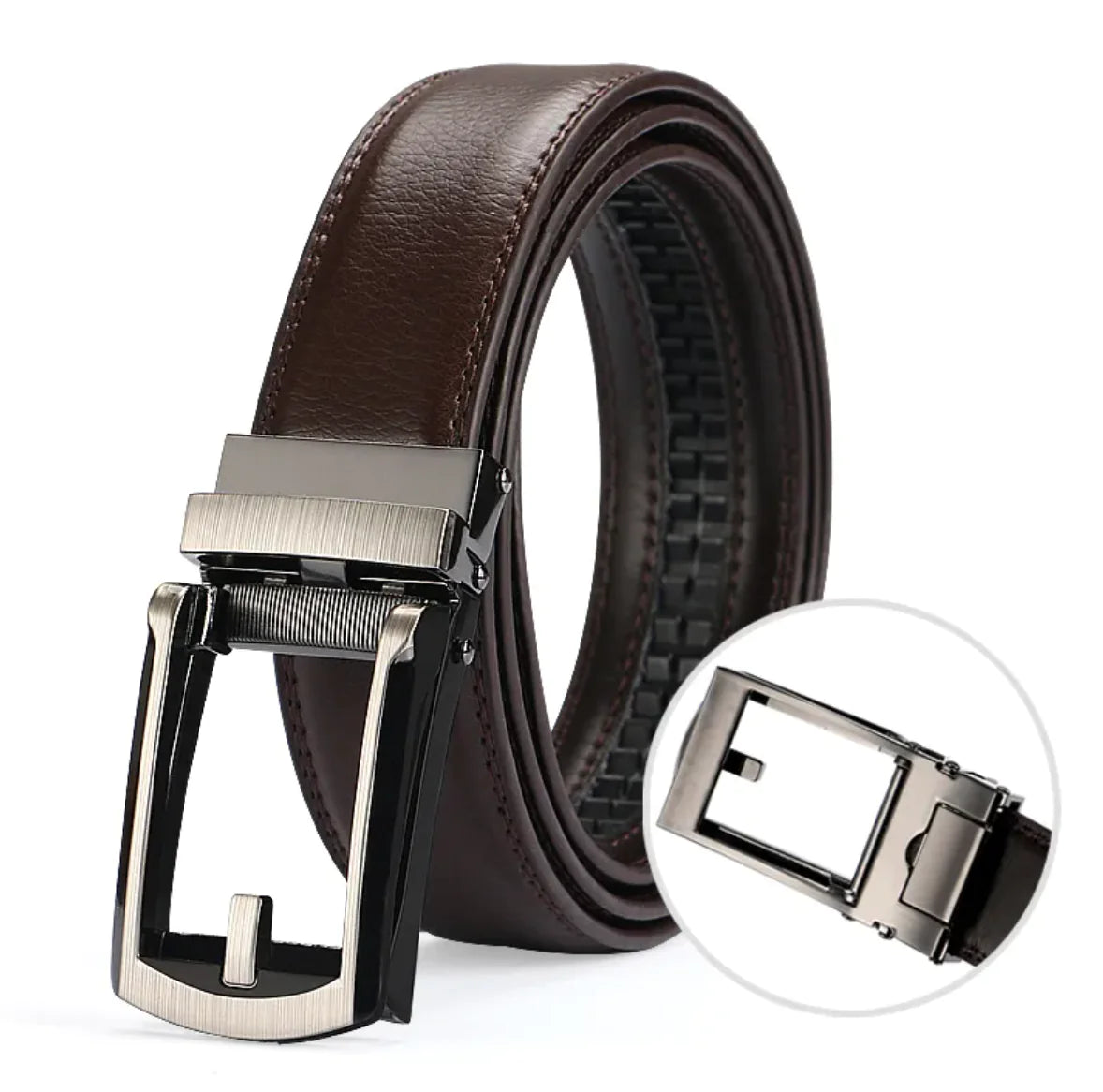Genuine Leather Automatic Buckle Belt