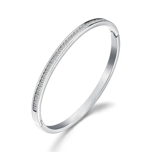 JeeMango Rose Gold Stainless Steel Cuff Bangle Bracelet