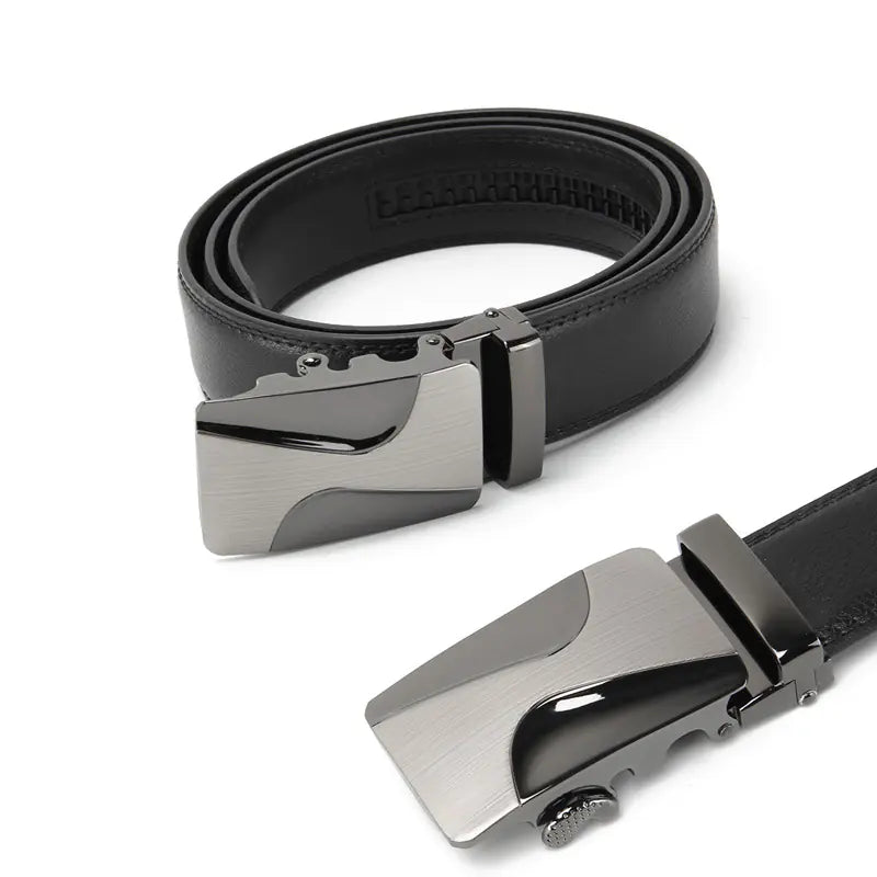 Genuine Leather Automatic Buckle Belt for Men