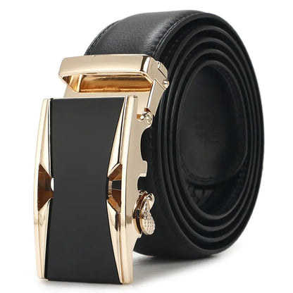 Genuine Leather Automatic Buckle Belt for Men