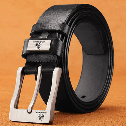 Men's Vintage Business Double-Layer Leather Belt