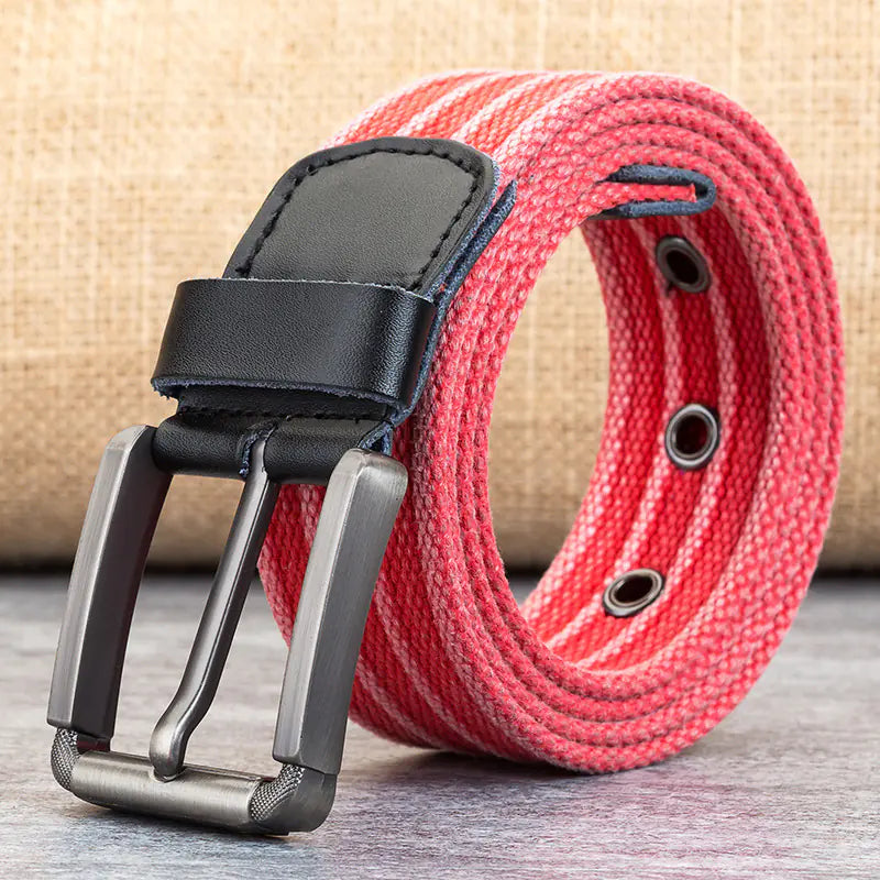Men's Canvas Belt with Polyester Weaving - Wholesale