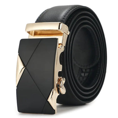 Genuine Leather Automatic Buckle Belt for Men