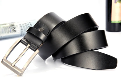 Genuine Leather Belt with Pin Buckle