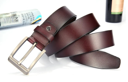 Genuine Leather Belt with Pin Buckle
