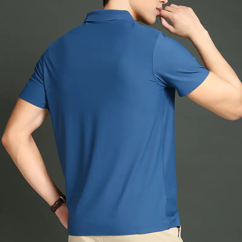 Men's Summer Loose Fit Ice Silk Polo Shirt