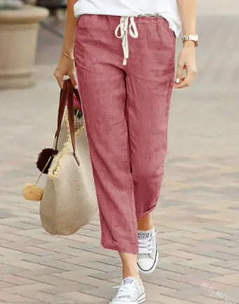 Cotton Linen Drawstring Pants