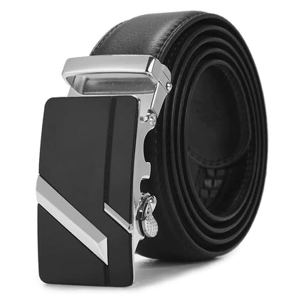 Genuine Leather Automatic Buckle Belt for Men