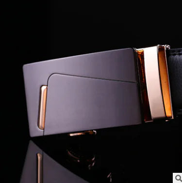 Automatic Buckle Leather Belt for Business Pants