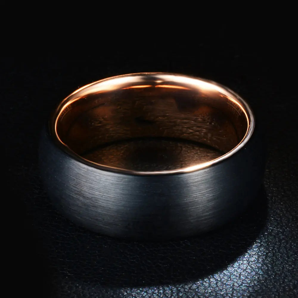 Brushed Titanium Steel Ring, Stainless Steel Ring