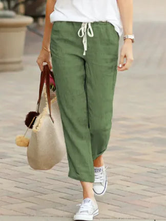 Cotton Linen Drawstring Pants