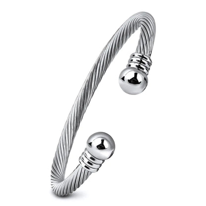 Adjustable Wire Bangle with Twisted Design Bracelet
