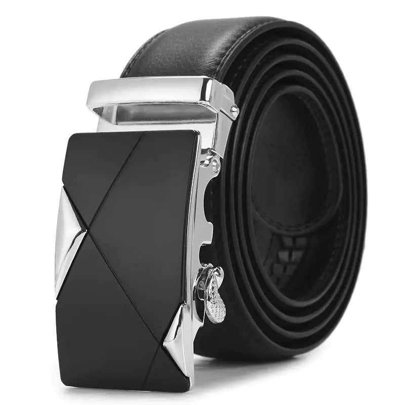 Genuine Leather Automatic Buckle Belt for Men