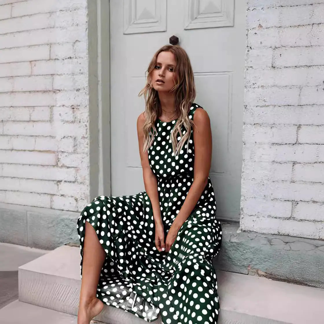 Fashion Floral Polka Dot Dress