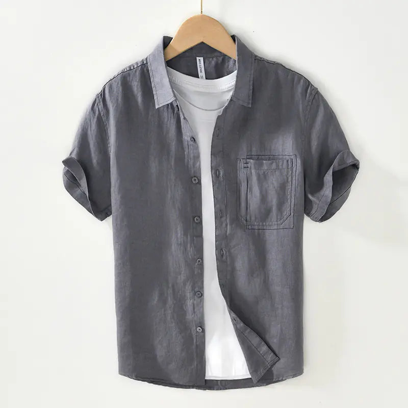 Summer Casual Loose Linen Short Sleeve Shirt