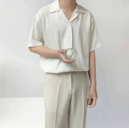 Casual Niche Short Sleeve Loose Fit Shirt Shirt