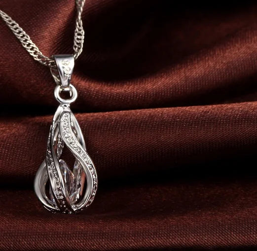 Stylish Zircon Crystal Earring Pendant Jewelry Set