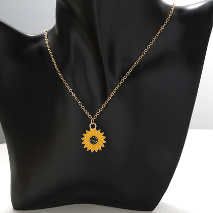 Sunflower Necklace and Earring Set - Creative Design
