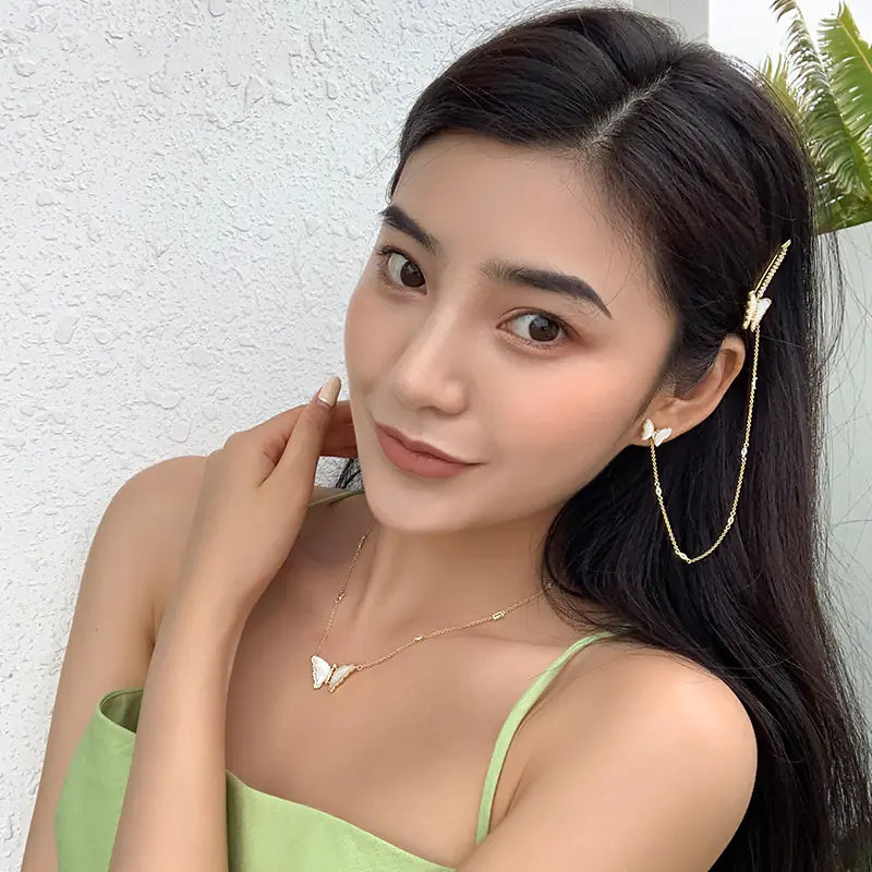 Luxury Vintage Butterfly Necklace & Earring Set