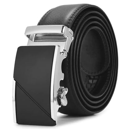 Genuine Leather Automatic Buckle Belt for Men