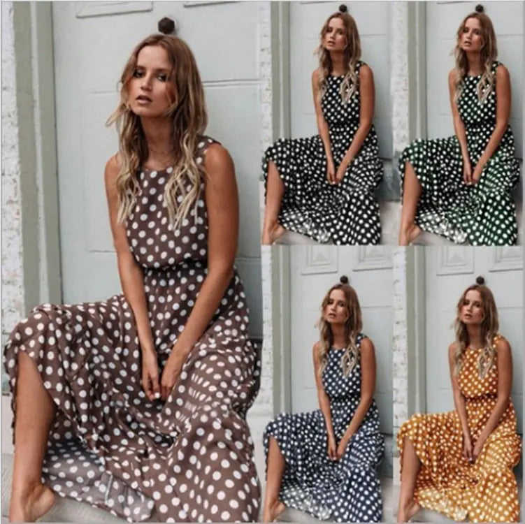 Fashion Floral Polka Dot Dress