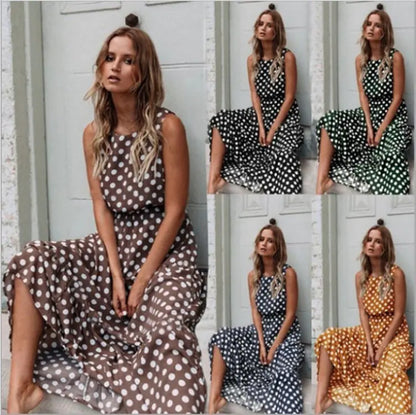 Fashion Floral Polka Dot Dress