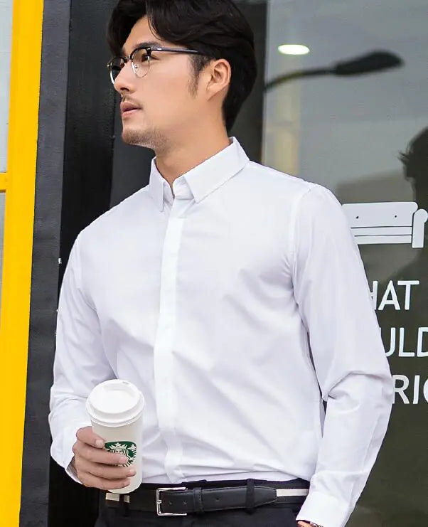 Men's Short Sleeve Shirt, Long Sleeve Stain-Resistant Shirt