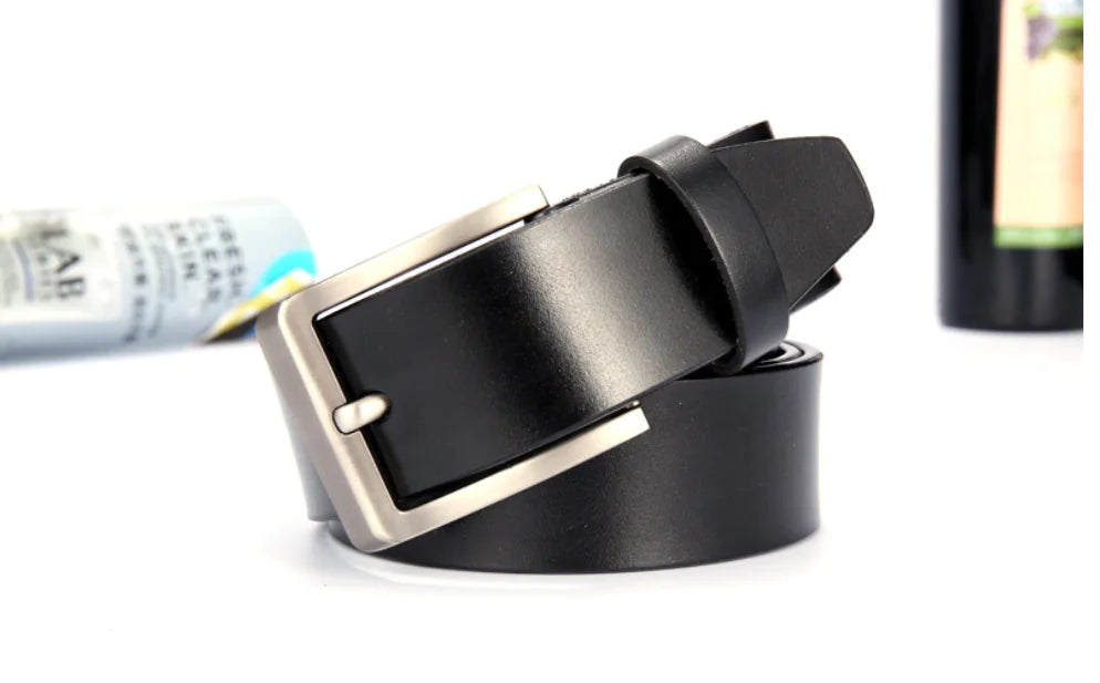 Genuine Leather Belt with Pin Buckle