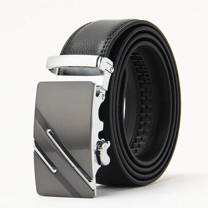 Genuine Leather Automatic Buckle Belt for Men