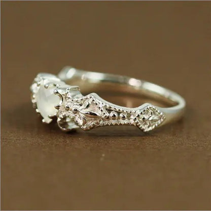 New Floral Opal Heart Ring, Stylish Engagement Ring