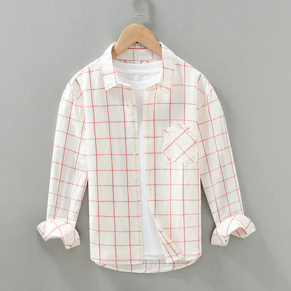 Men's Casual Loose Long Sleeve Cotton Linen Shirt