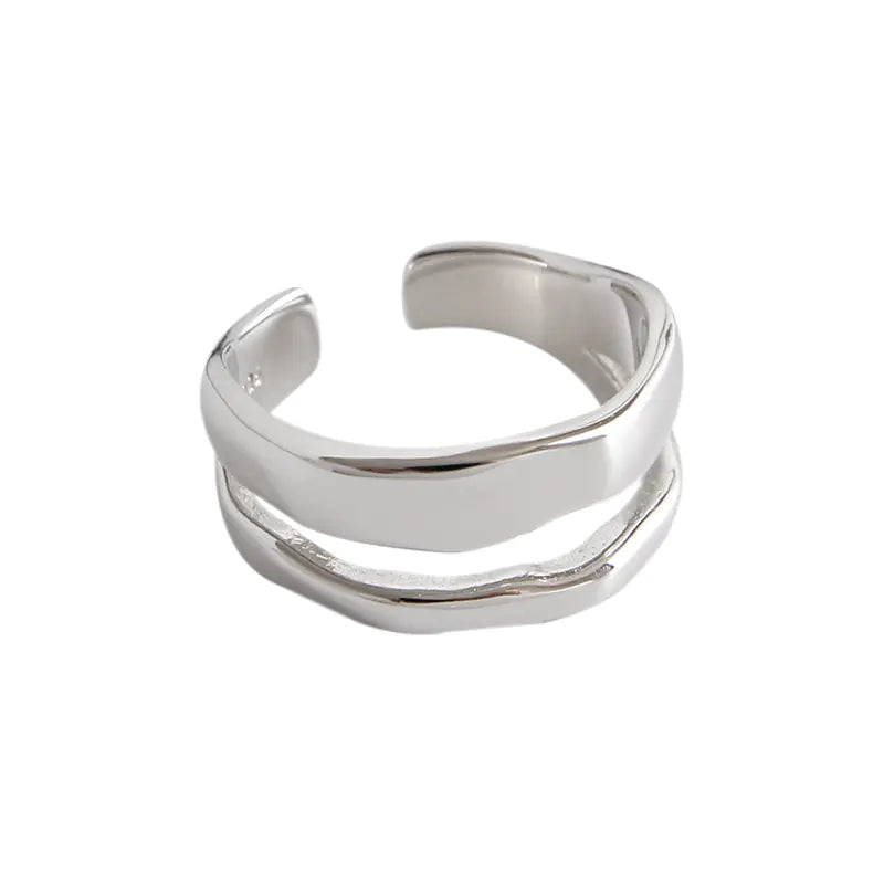 Double Layer Open Female Ring, S925 Silver Ring