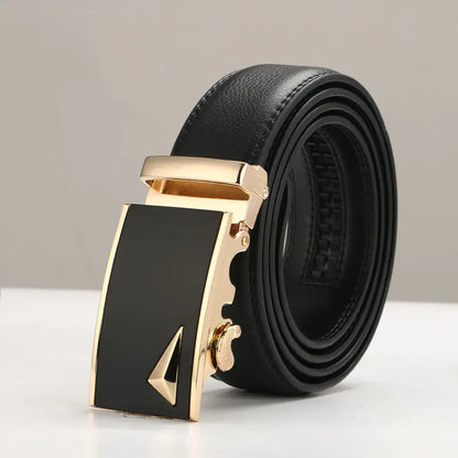 Genuine Leather Men's Belt with Automatic Buckle