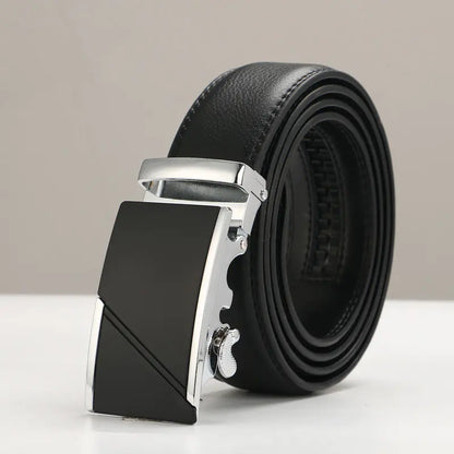 Genuine Leather Men's Belt with Automatic Buckle