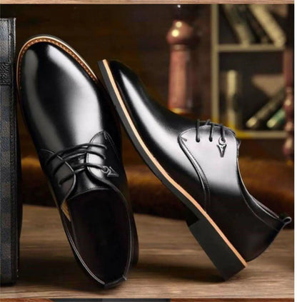 Men's Lace-up Leather Shoes for Formal Business