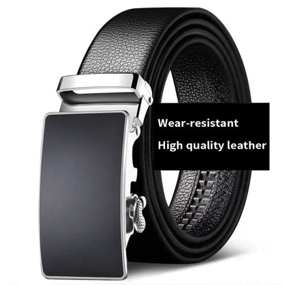 Men's Cowhide Leather Belt with Automatic Buckle