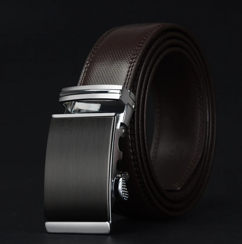 COWATHER Men's Genuine Leather Automatic Buckle Belt